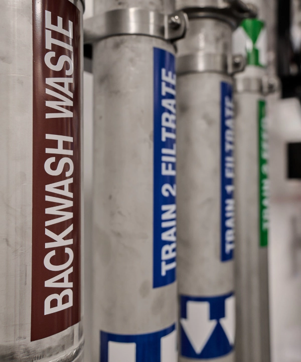Zoom in of filtration tanks